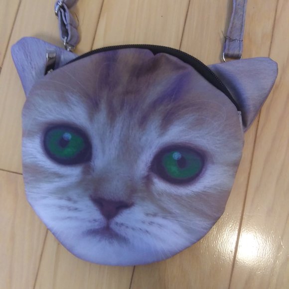 Cute realistic cat face cross body bag - Picture 4 of 15